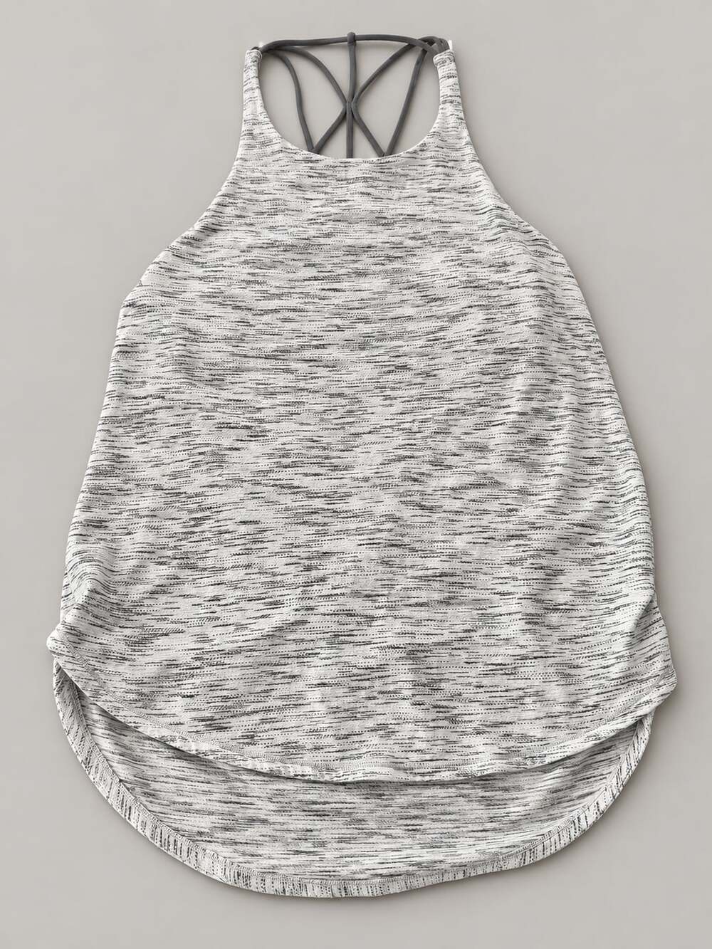 Lululemon Power Y Tank Size 10 Space Dye Gray Athletic (g25)